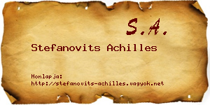 Stefanovits Achilles névjegykártya